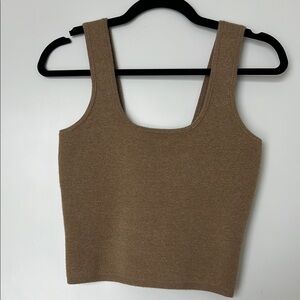A&F Women's Tan Knit Tank Top